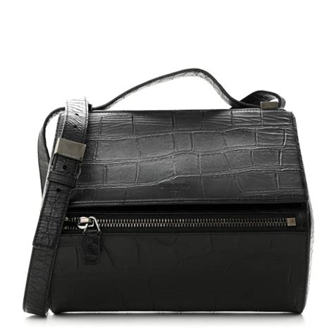 GIVENCHY Calfskin Crocodile Embossed Medium Pandora Box 